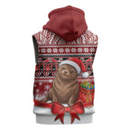 New Zealand Kekeno Seal Christmas Sleeveless Zip Hoodie Maori Inspired Knitted Patterns