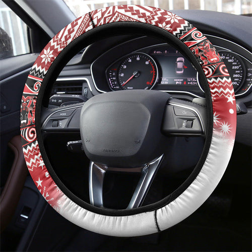 New Zealand Kekeno Seal Christmas Steering Wheel Cover Maori Inspired Knitted Patterns