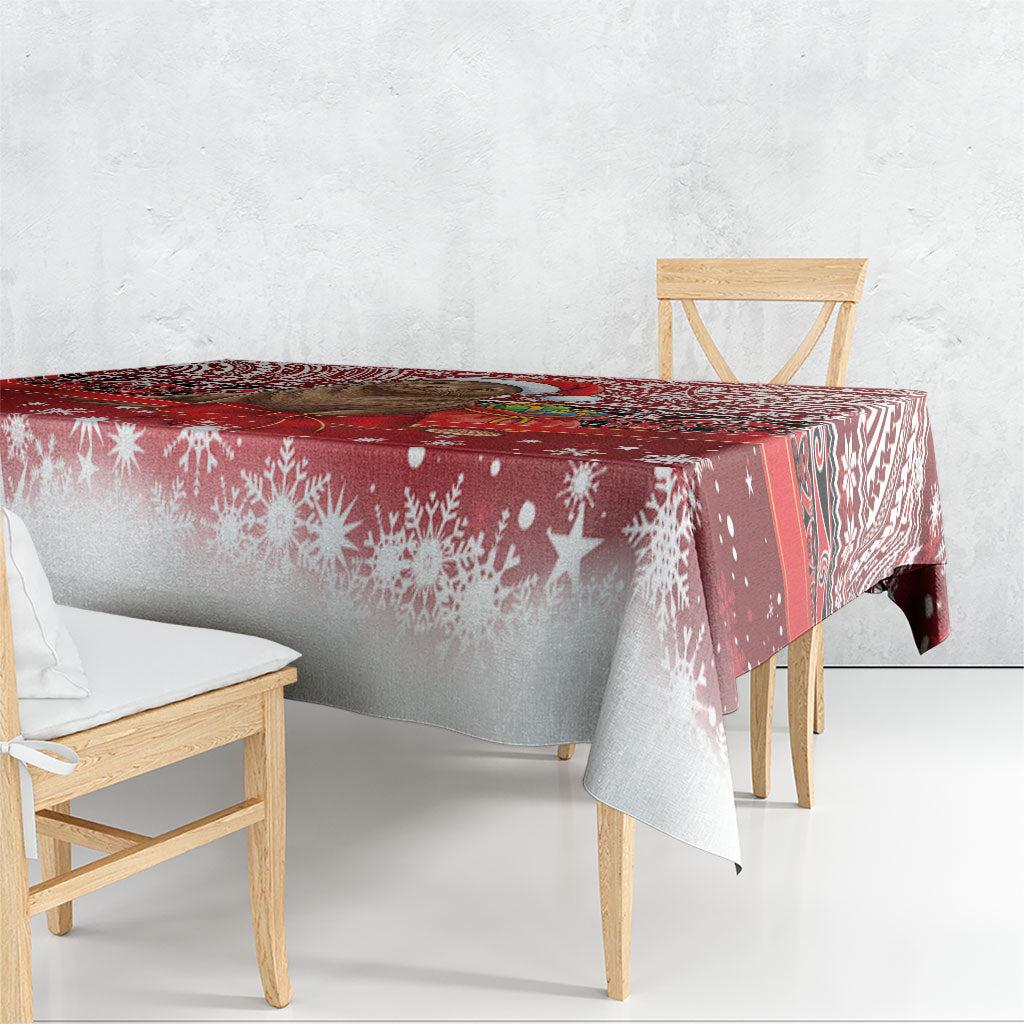 New Zealand Kekeno Seal Christmas Tablecloth Maori Inspired Knitted Patterns