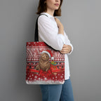 New Zealand Kekeno Seal Christmas Tote Bag Maori Inspired Knitted Patterns
