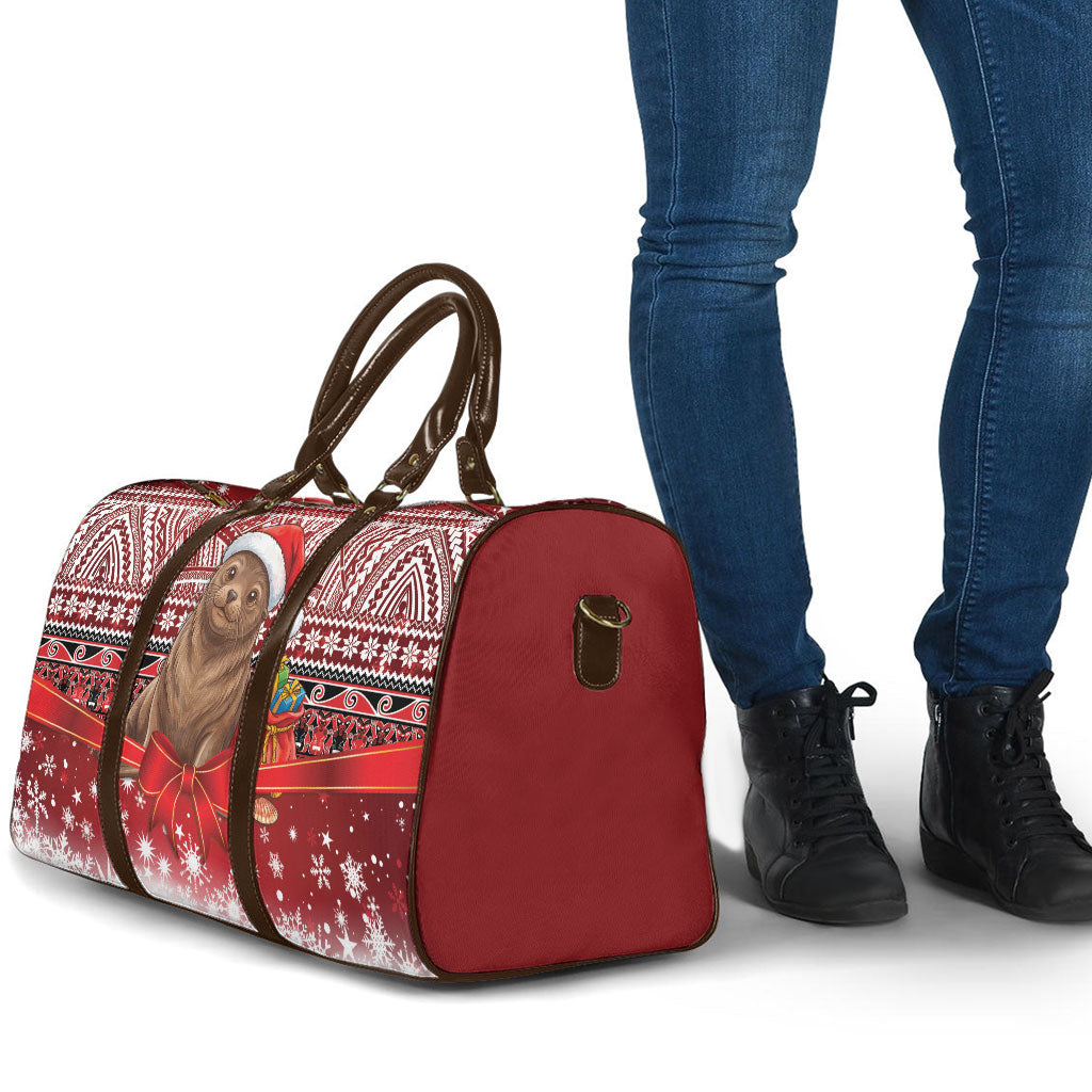 New Zealand Kekeno Seal Christmas Travel Bag Maori Inspired Knitted Patterns