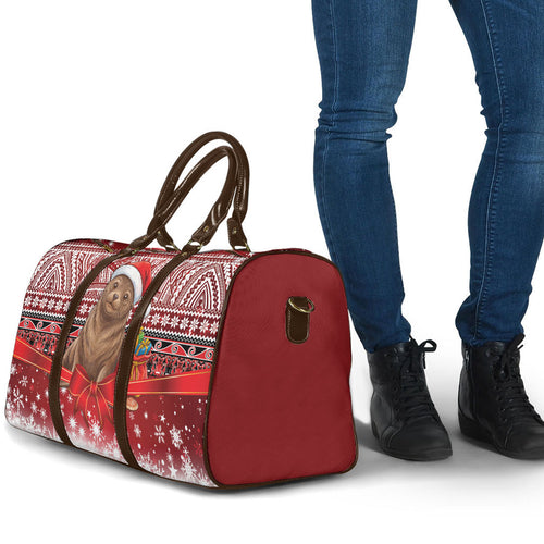 New Zealand Kekeno Seal Christmas Travel Bag Maori Inspired Knitted Patterns