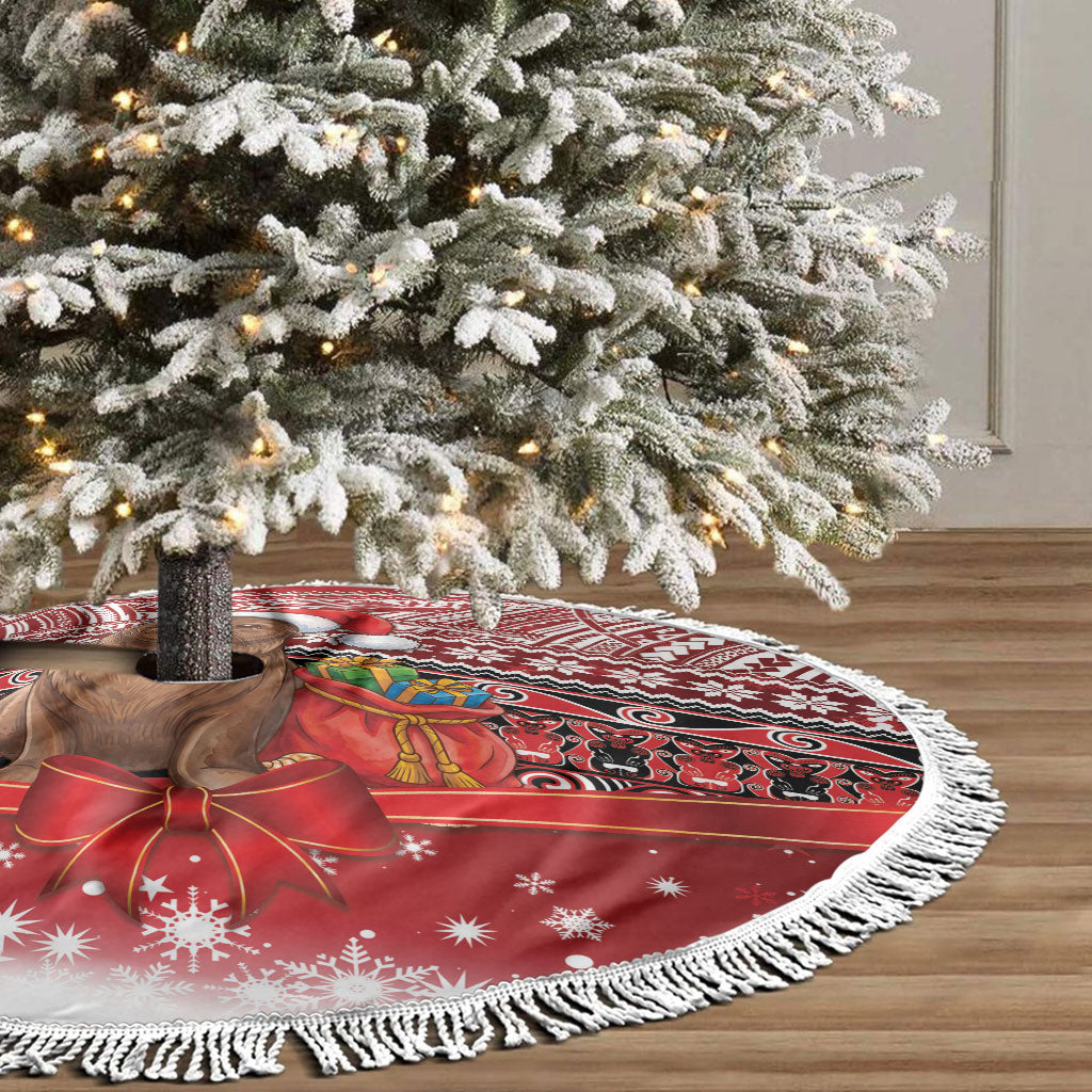 New Zealand Kekeno Seal Christmas Tree Skirt Maori Inspired Knitted Patterns