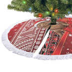 New Zealand Kekeno Seal Christmas Tree Skirt Maori Inspired Knitted Patterns
