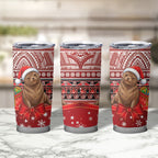 New Zealand Kekeno Seal Christmas Tumbler Cup Maori Inspired Knitted Patterns
