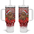 New Zealand Kekeno Seal Christmas Tumbler With Handle Maori Inspired Knitted Patterns