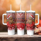 New Zealand Kekeno Seal Christmas Tumbler With Handle Maori Inspired Knitted Patterns