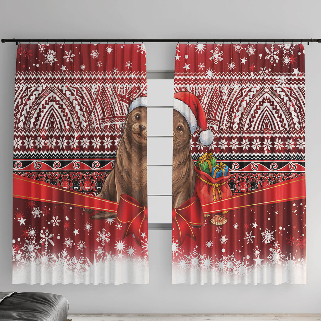 New Zealand Kekeno Seal Christmas Window Curtain Maori Inspired Knitted Patterns