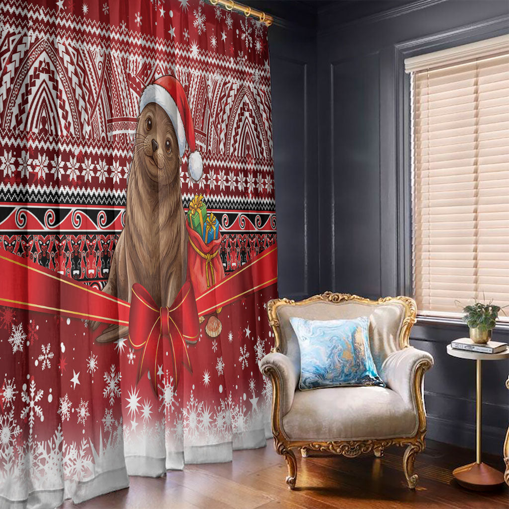 New Zealand Kekeno Seal Christmas Window Curtain Maori Inspired Knitted Patterns