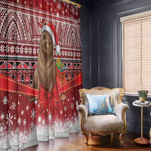 New Zealand Kekeno Seal Christmas Window Curtain Maori Inspired Knitted Patterns