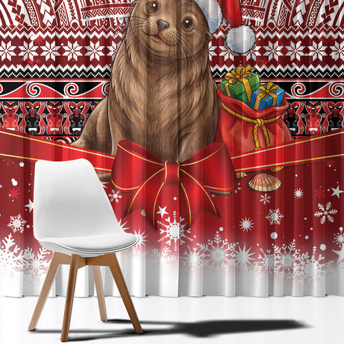 New Zealand Kekeno Seal Christmas Window Curtain Maori Inspired Knitted Patterns