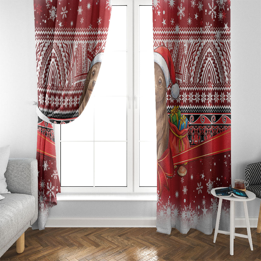 New Zealand Kekeno Seal Christmas Window Curtain Maori Inspired Knitted Patterns