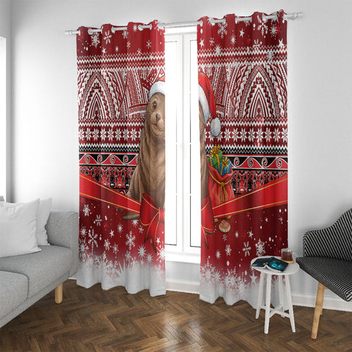 New Zealand Kekeno Seal Christmas Window Curtain Maori Inspired Knitted Patterns