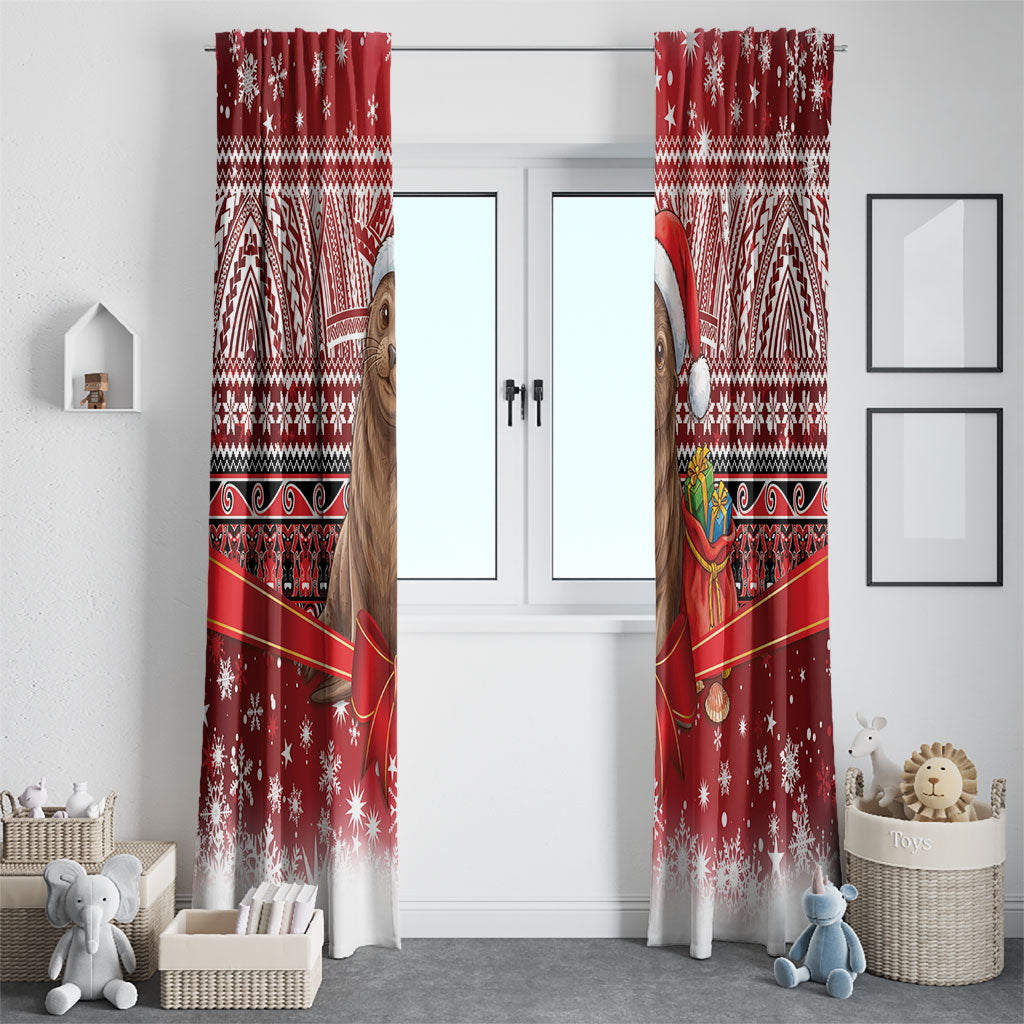New Zealand Kekeno Seal Christmas Window Curtain Maori Inspired Knitted Patterns