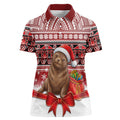 New Zealand Kekeno Seal Christmas Women Polo Shirt Maori Inspired Knitted Patterns