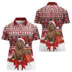 New Zealand Kekeno Seal Christmas Women Polo Shirt Maori Inspired Knitted Patterns