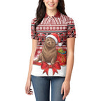 New Zealand Kekeno Seal Christmas Women Polo Shirt Maori Inspired Knitted Patterns