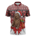New Zealand Kekeno Seal Christmas Zipper Polo Shirt Maori Inspired Knitted Patterns