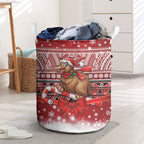 New Zealand Kiwi Bird Christmas Laundry Basket Maori Inspired Knitted Patterns