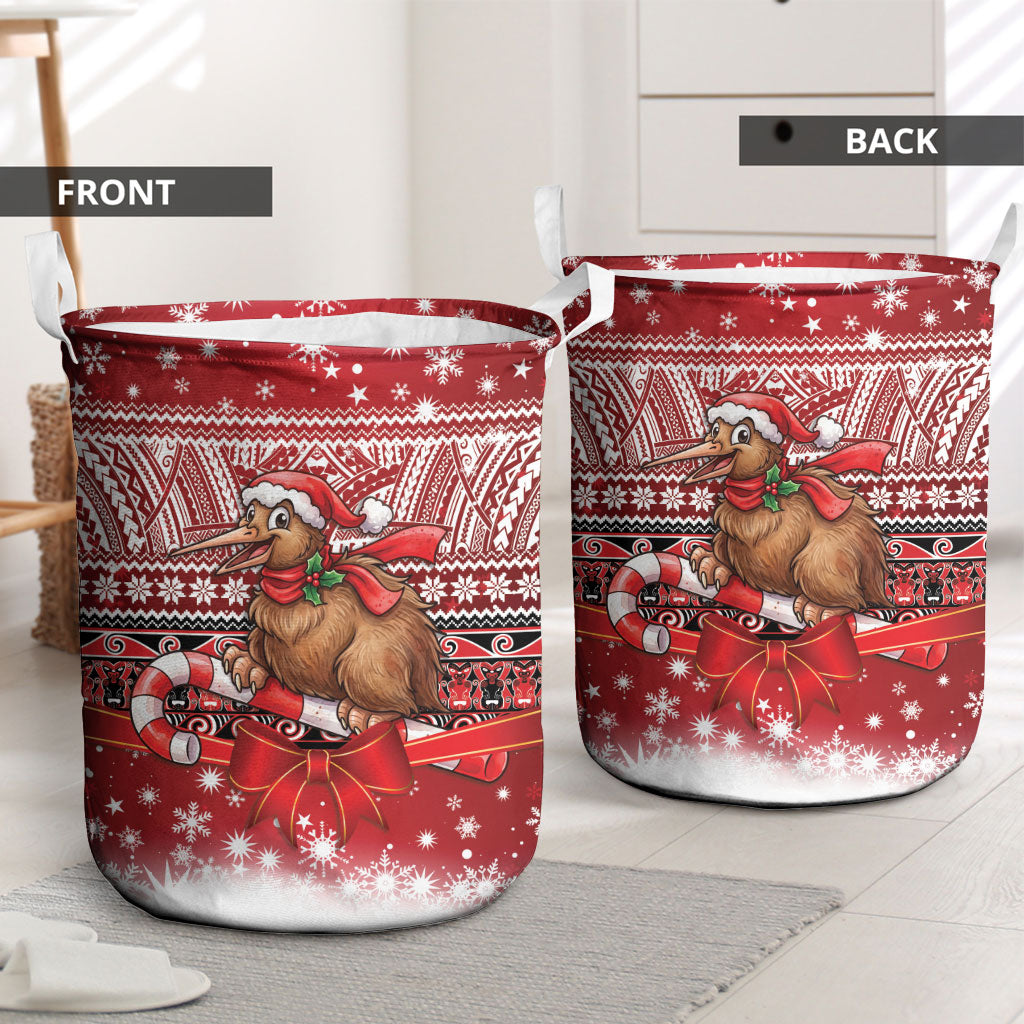 New Zealand Kiwi Bird Christmas Laundry Basket Maori Inspired Knitted Patterns