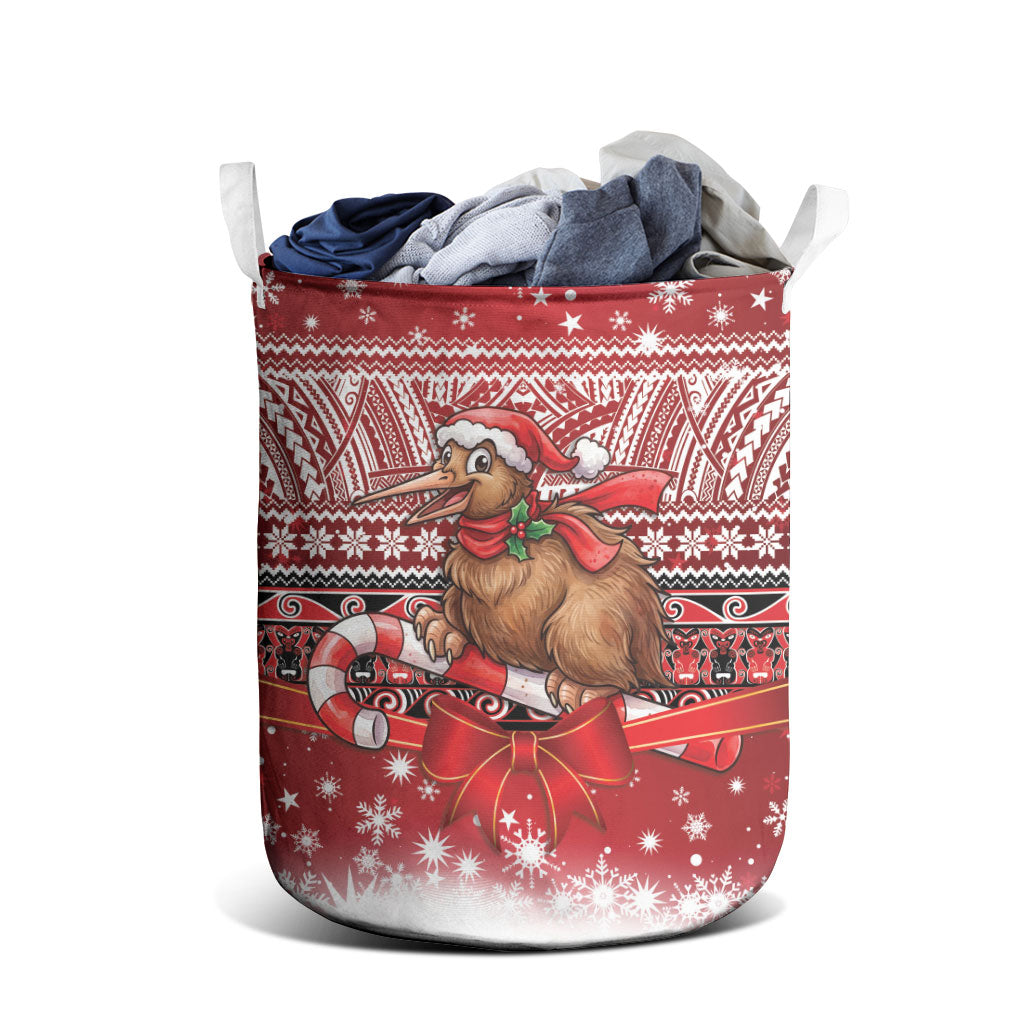 New Zealand Kiwi Bird Christmas Laundry Basket Maori Inspired Knitted Patterns