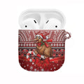 New Zealand Kiwi Bird Christmas AirPods Case Maori Inspired Knitted Patterns