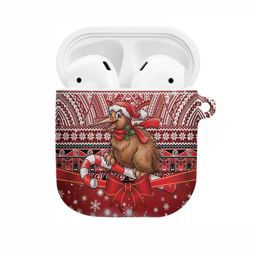 New Zealand Kiwi Bird Christmas AirPods Case Maori Inspired Knitted Patterns