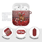 New Zealand Kiwi Bird Christmas AirPods Case Maori Inspired Knitted Patterns