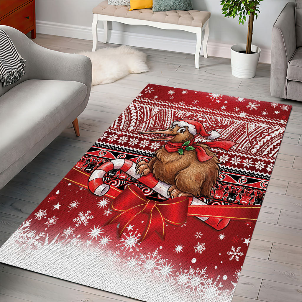 New Zealand Kiwi Bird Christmas Area Rug Maori Inspired Knitted Patterns
