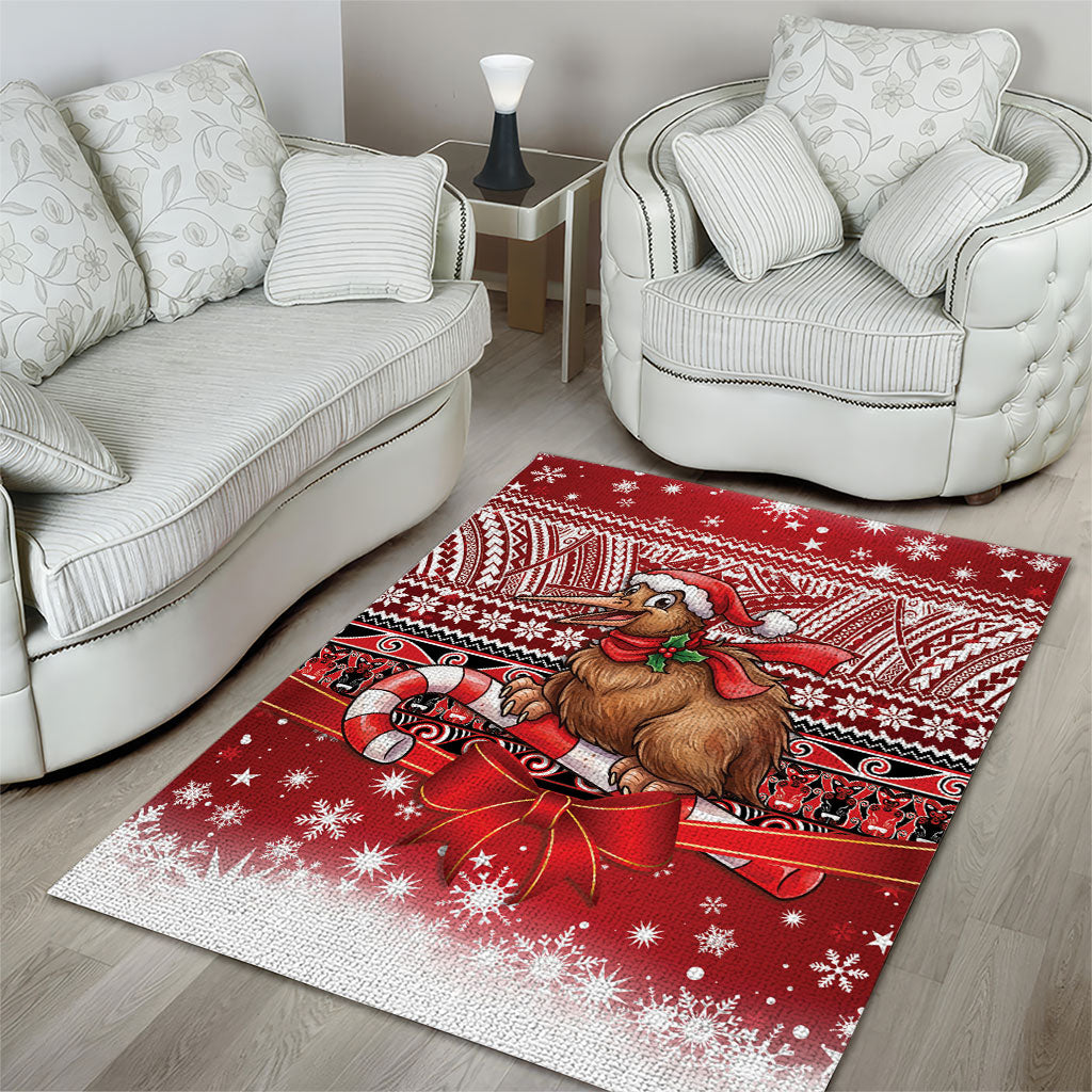New Zealand Kiwi Bird Christmas Area Rug Maori Inspired Knitted Patterns