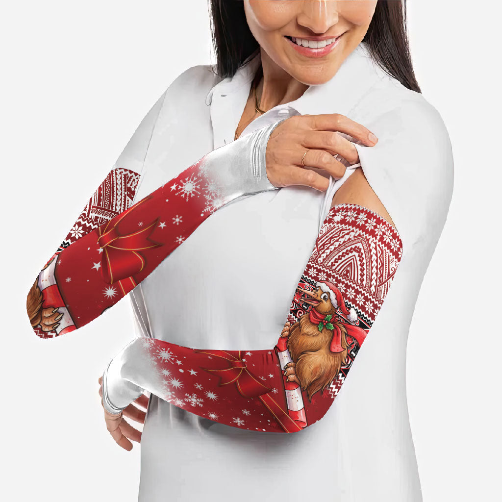 New Zealand Kiwi Bird Christmas Arm Sleeves Maori Inspired Knitted Patterns