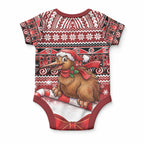 New Zealand Kiwi Bird Christmas Baby Onesie Maori Inspired Knitted Patterns