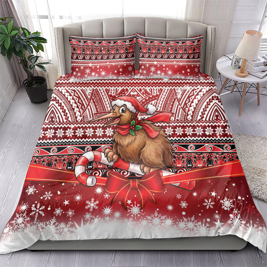 New Zealand Kiwi Bird Christmas Bedding Set Maori Inspired Knitted Patterns