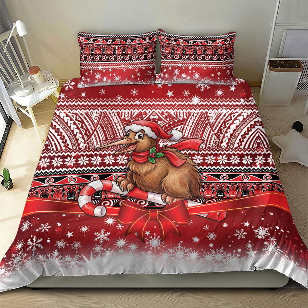 New Zealand Kiwi Bird Christmas Bedding Set Maori Inspired Knitted Patterns