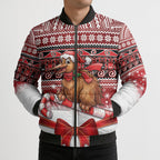 New Zealand Kiwi Bird Christmas Bomber Puffer Jacket Maori Inspired Knitted Patterns
