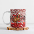 New Zealand Kiwi Bird Christmas Ceramic Mug Maori Inspired Knitted Patterns