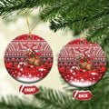New Zealand Kiwi Bird Christmas Ceramic Ornament Maori Inspired Knitted Patterns