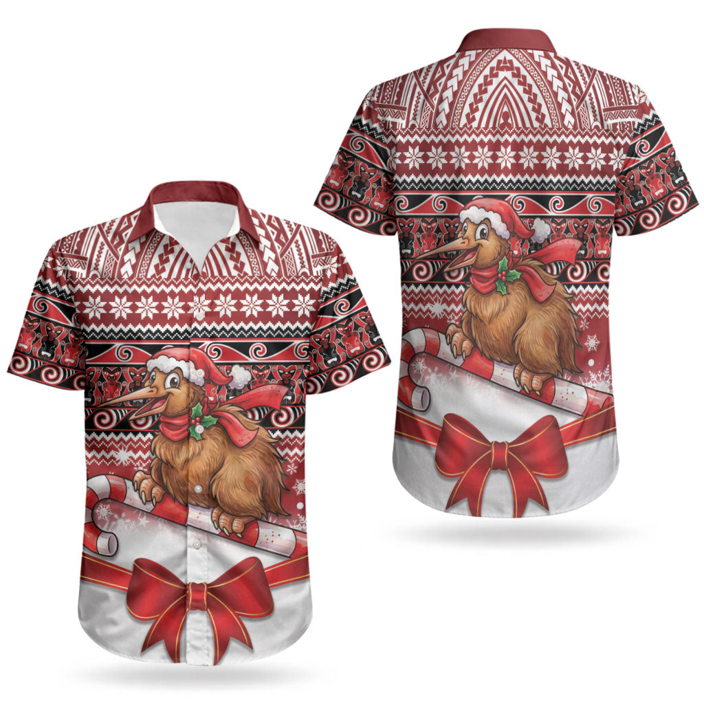New Zealand Kiwi Bird Christmas Couples Matching Mermaid Dress and Hawaiian Shirt Maori Inspired Knitted Patterns