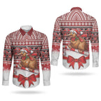 New Zealand Kiwi Bird Christmas Couples Matching Summer Maxi Dress and Long Sleeve Button Shirt Maori Inspired Knitted Patterns