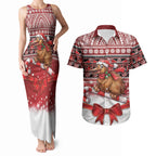 New Zealand Kiwi Bird Christmas Couples Matching Tank Maxi Dress and Hawaiian Shirt Maori Inspired Knitted Patterns