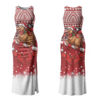 New Zealand Kiwi Bird Christmas Couples Matching Tank Maxi Dress and Hawaiian Shirt Maori Inspired Knitted Patterns