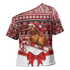 New Zealand Kiwi Bird Christmas Cross Shoulder Shirt Maori Inspired Knitted Patterns