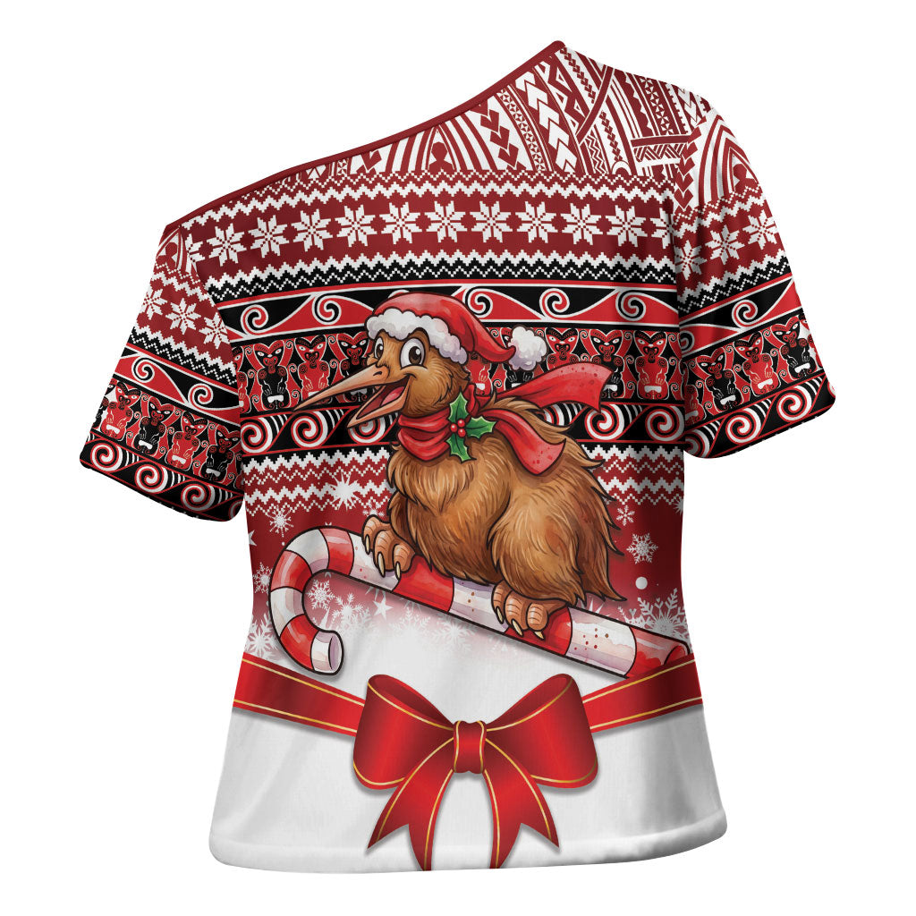 New Zealand Kiwi Bird Christmas Cross Shoulder Shirt Maori Inspired Knitted Patterns