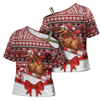 New Zealand Kiwi Bird Christmas Cross Shoulder Shirt Maori Inspired Knitted Patterns
