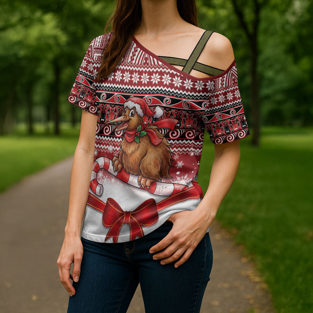 New Zealand Kiwi Bird Christmas Cross Shoulder Shirt Maori Inspired Knitted Patterns