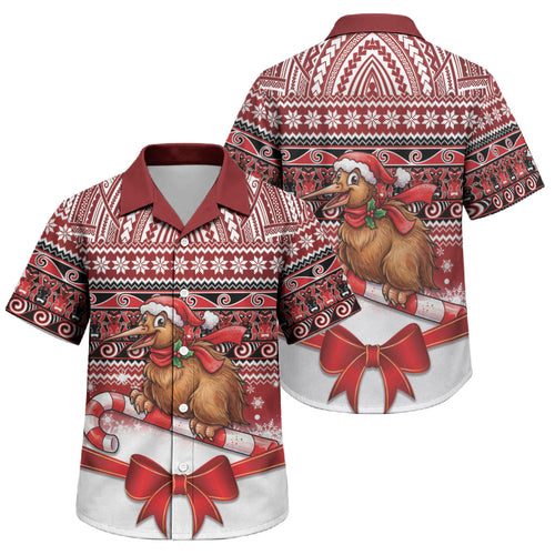 New Zealand Kiwi Bird Christmas Family Matching Long Sleeve Bodycon Dress and Hawaiian Shirt Maori Inspired Knitted Patterns