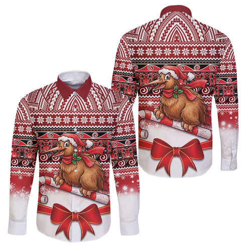 New Zealand Kiwi Bird Christmas Family Matching Mermaid Dress and Hawaiian Shirt Maori Inspired Knitted Patterns