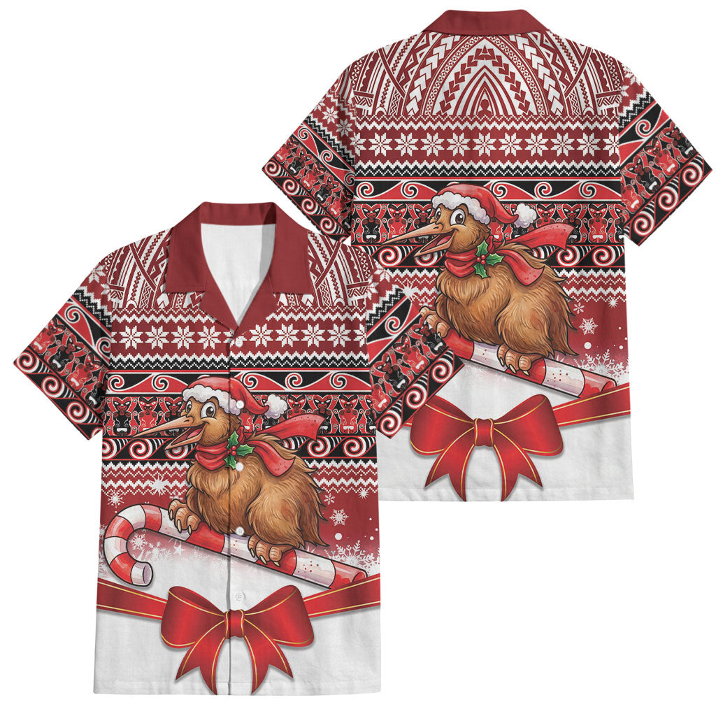 New Zealand Kiwi Bird Christmas Family Matching Puletasi and Hawaiian Shirt Maori Inspired Knitted Patterns