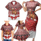 New Zealand Kiwi Bird Christmas Family Matching Short Sleeve Bodycon Dress and Hawaiian Shirt Maori Inspired Knitted Patterns