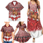 New Zealand Kiwi Bird Christmas Family Matching Summer Maxi Dress and Hawaiian Shirt Maori Inspired Knitted Patterns